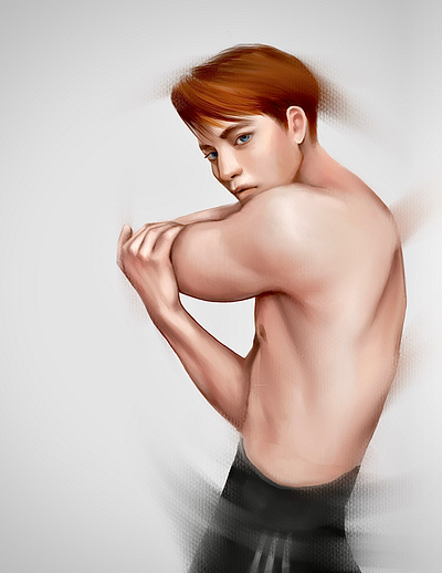 Redhead with muscles character design human anatomy illustration male model men pretty men