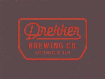 Drekker Script Patch badge brand brewery crest custom logo patch script type typography