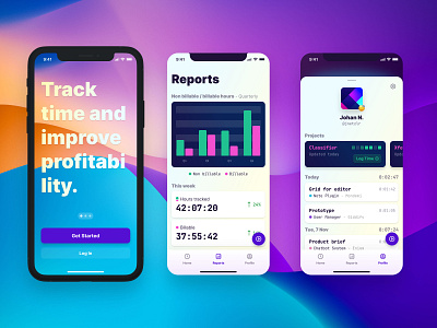 Figsystem UI Kit for Figma cards charts figma gradient ios mobile onboarding time tracker ui kit user profile