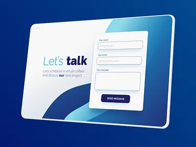 Daily UI Challenge :: 028 - Contact Us app blue branding clean concept creative dailyui design figma flat graphic design landing page minimal ui ux vector