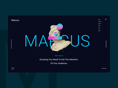 Marcus Digital Agency digital agency hero section marcus minimal hero ui ux web section web ui