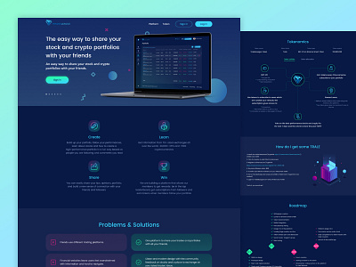 TradesLeague - stock exchange and cryptocurrency service crypto dark dark theme design graphic design interface landing page platform service stock exchange ui ux webservice website