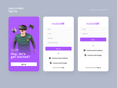 Daily UI 001 - Sign Up app dailyui sign up ui uidesign visual design
