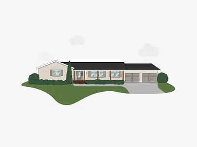 Creamy Ranch architecture design flat home house house portrait icon illustration illustrator line line art simple vector