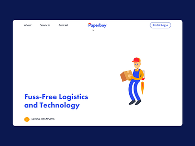 Paperboy Landing page hero animation animation bounce branding department design gsap hero illustration inview javascript js landing page logistics logo lottie web motion graphics owls paperboy ui webgl