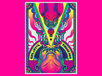 Creative Thinking design digital art fantasy graphic design illustration lettering pop pop art poster print psychedelic retro surreal surrealism typography vector vintage