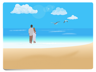 Dream of the sea beach family graphic design illustration summer