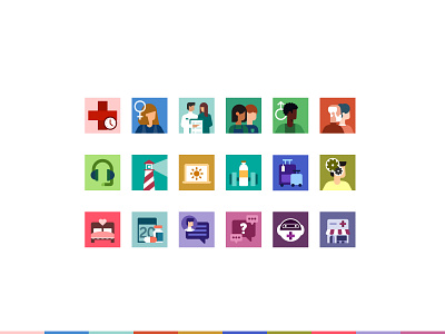 Health Tap. Icon set branding clinic doctor graphic design health icon illustration medicine patient