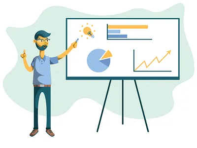 Presenter Illustration adobe branding design graph graphic design illustration ipad presenter stock teacher vector