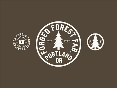 Forged Forest Fabrication apparel badge brand branding design fabrication forest graphic design illustration logo logo design vector