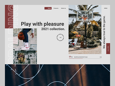 Spalding website. basketball branding design flat landing landing page design spalding ui ux web webdesign webpage website website design