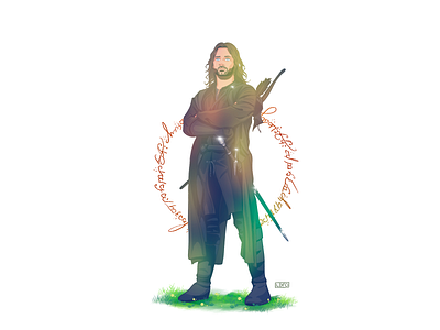 Strider, a ranger of the north. cartoon comic art digital illustration fanart illustration lotr