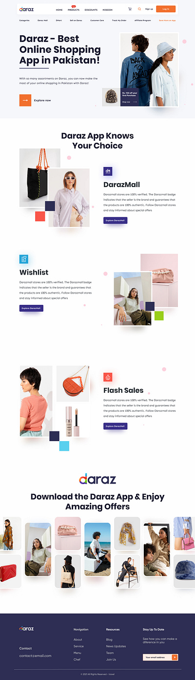 Daraz - Landing Page(Footer Display) design landing page ecommerce design figma design figma website graphic design landing page landing page design ui website website design