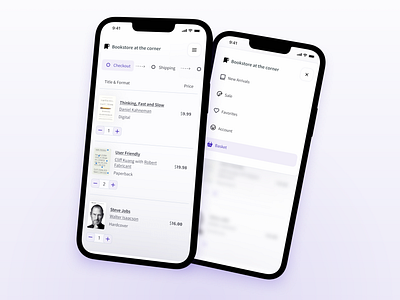 Bookstore Checkout Mobile Concept bill books bookstore buying cart checkout daily ui design minimal product design shipping shopping ticket tracking ui ux ux design uxdesign