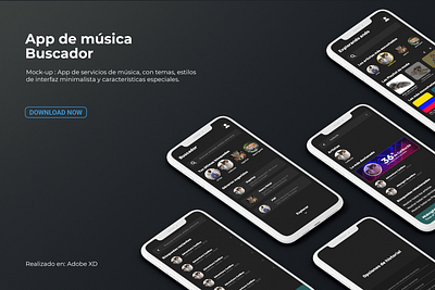 Mockup App de Música: Buscador aplication design interface ui ux