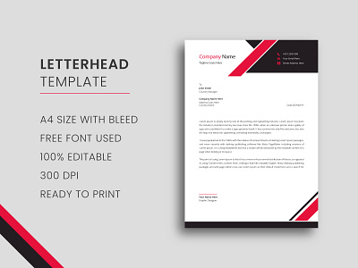 Creative Modern Letterhead Design a4 branding business company letterhead corporate creative identity letterhead letterhead design letterhead template modern ms word photoshop template resume