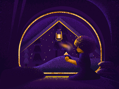 December Midnight in the forest adobe illustrator december grain grain and texture grain brushes grain illustration illustration art seasonal drawing texture texture effect texture illustration vectorart