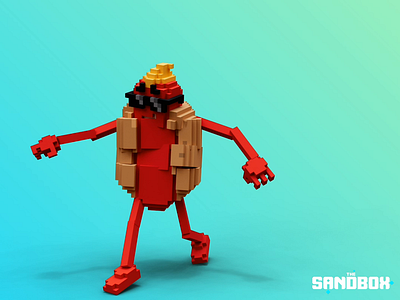 Big Buns the Hot Dog Mascot 3d 3dvoxel branding buns design food hot dogs illustration lighttracer pixel sandbox