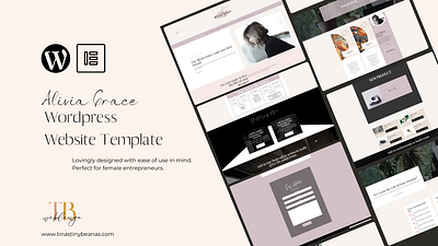 Alivia Grace Wordpress Template branding cosmetic course creation design graphic design ui web design websitebuilder