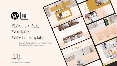 Bold and Boho Wordpress Template branding cosmetic course creation design graphic design illustration logo ui web design websitebuilder