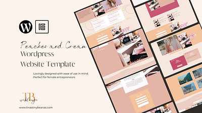 Peaches and Cream Wordpress Template branding cosmetic course creation design graphic design illustration logo ui web design websitebuilder