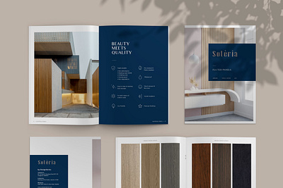 Catalog - Fluted Panels catalog catalogue cover design interior interior design layout minimalist typography wood