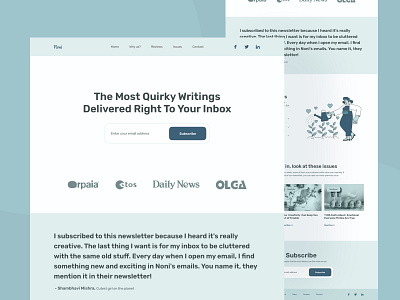 Landing Page Concept calm cute freebie hero site. home page homepage kawaii landing page minimal newsletter salmanwap webpage