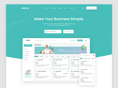 Copy.AI - SaaS Landing Page Design creative dashboard creative design dashboard dashboard design modern dashboard saas dashboard trendy dashboard trendy design ui ux design uidesign webdesign