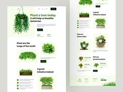 Plant Shop Landing Page clean design ecommerce landing online shopping plant plants plants gardening plants landing page product shop trendy typography ui ux web website