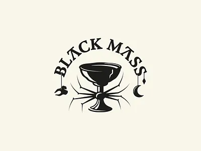 Black Mass branding dark design goblet horror illustration logo mass spider vector witch