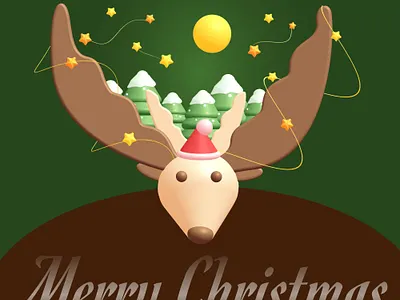 Merry Christmas 3d christmas elk design illustration merry christmas