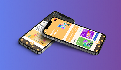 Learning App app hallo happy idn inspiration learn learning logo mockup motion graphics noob pro project trial try ui ux yellow