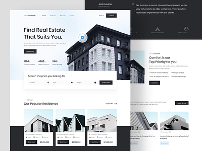 Serumah - Real Estate Market Landing Page agency apartment architecture building home house landing page properties real estate real estate website realestate residence ui uiux ux web web design