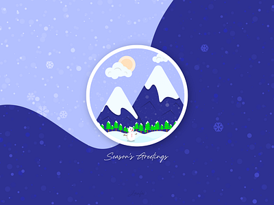 Season's Greetings adobe illustrator christmas design holidays illustration illustrator landscape seasons greeting snow ux vector weekly warmup winter