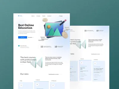 Online Education card clean design education home page illustration landing landing page learn learning minimal minimal website online school ui ux web web design web page website website design
