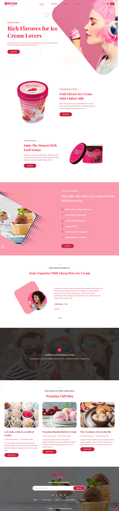 Boom - Ice Cream Shopify Theme design ecommerce graphic design responsive shopifytheme theme ui web design website website design