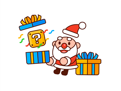 Surprise! Indie App Santa Project app design application branding cartoon character christmas design digital flat funny gift graphic design icon illustration mascot outline santa claus surprise ui vector