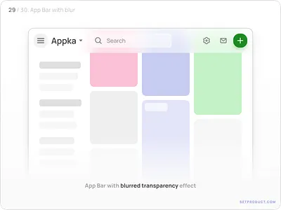 App Bar UI design blurred app design figma material templates ui ui kit