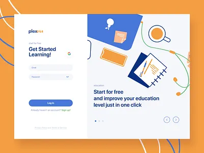 Login Page Design for Online Educational Project design design ui ux developers education figma itexus login platform software company ui ux web