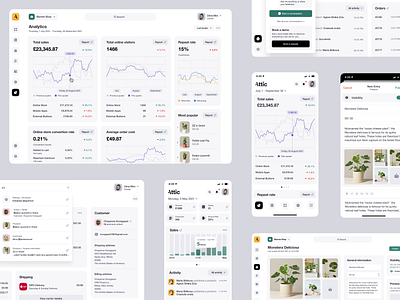 Attic - App Screens app application branding card cms commerce dashboard design ecomm editing interface logo product ui unikorns ux web website
