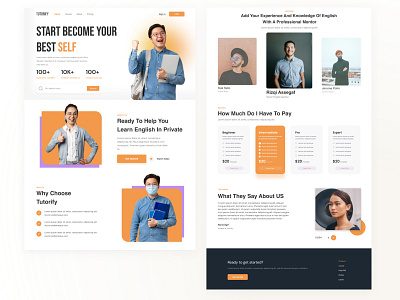 English Course Landing Page Website course ui ux web