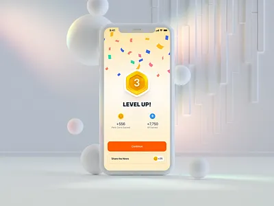 Perk Hero - Level Up Animation ae animation app badge branding confetti gold level motion online store product reward shopping ui up ux