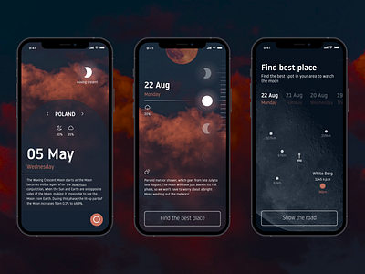 Lunar iOS App app cosmos lunar moon orange planet red