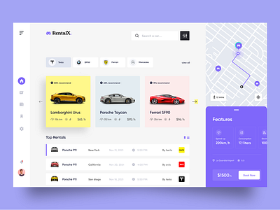 RentalX- Car Rental Dashboard booking branding car car app car rental dashboard dashboard ui homepage rent rental ride ui ux vehicle rent vehicle rental web app webdesign website website design