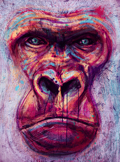 Gorilla Mix Media illustration