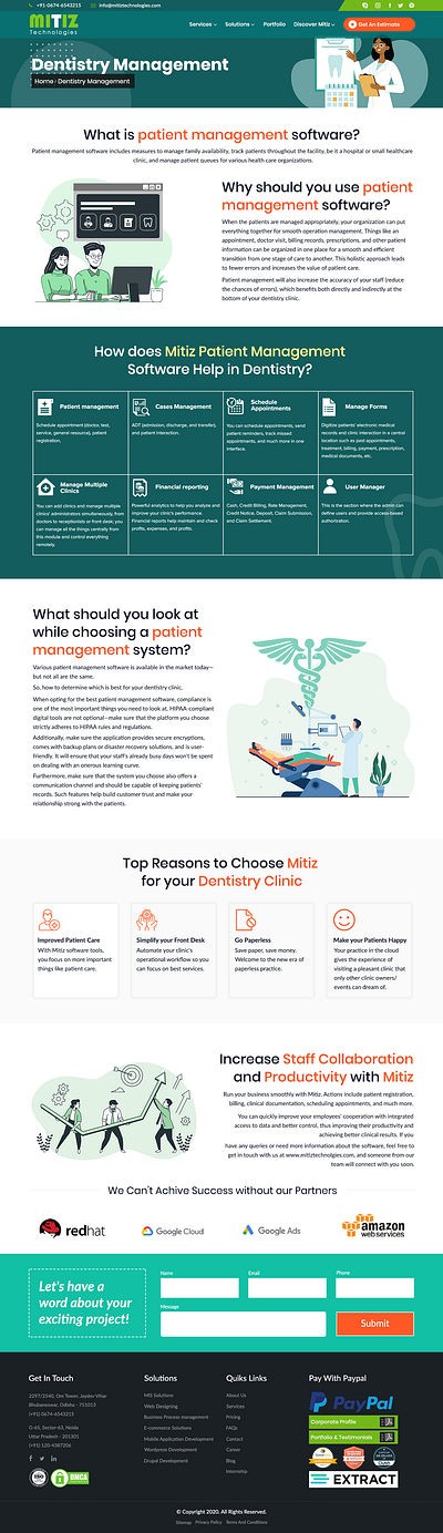 Dentistry management solutions