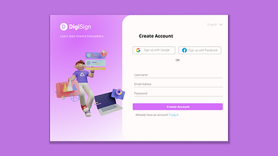 Sign up UI Design | DigiSign app design icon ui ux
