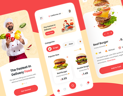 Food App app design foodapp graphic design illustration ui
