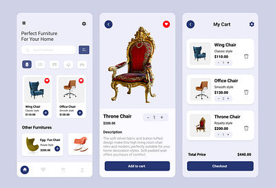 Furnitureshow Room App Design ui ux