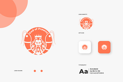 God of Prawns branding graphic design logo ui